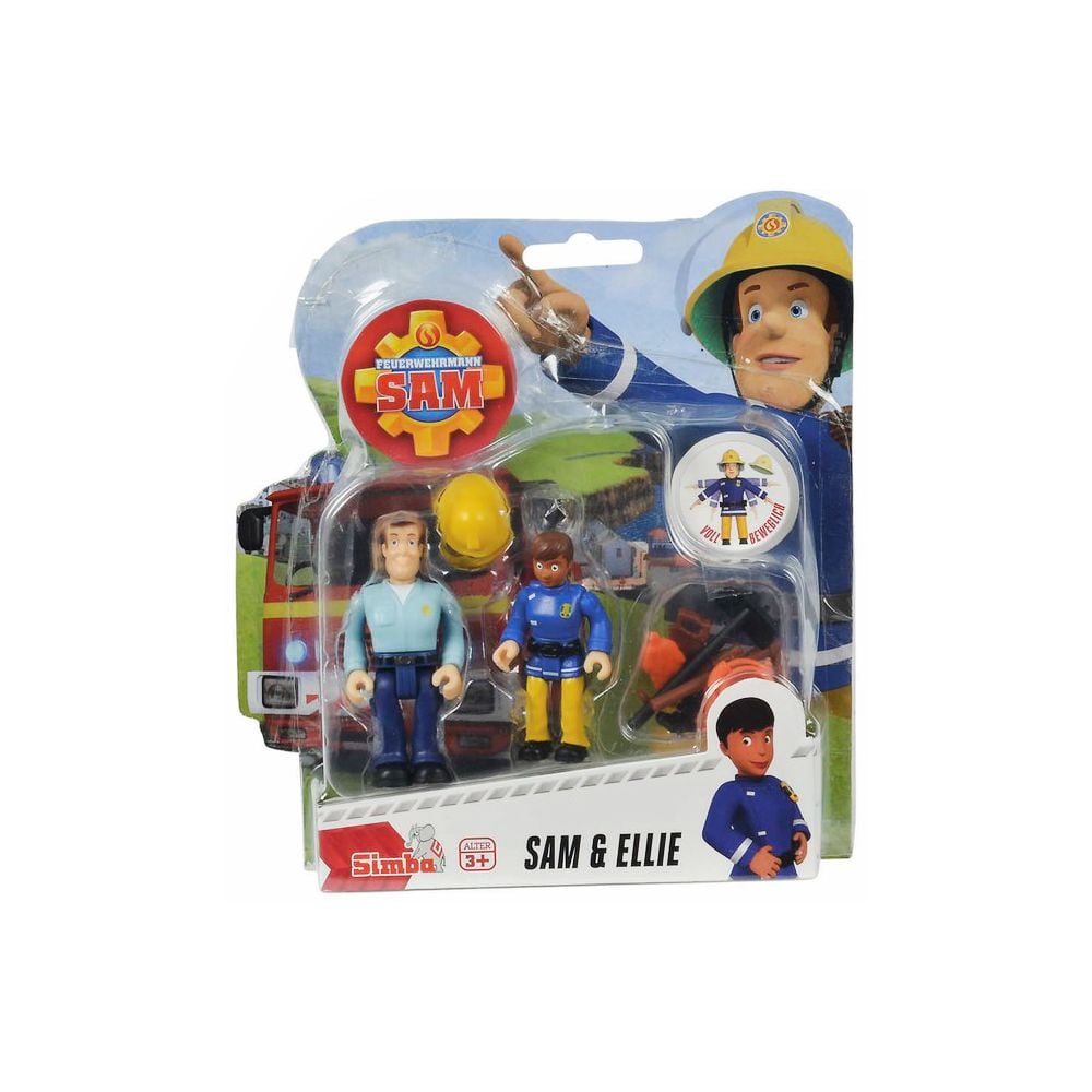Set 2 figurine articulate Pompierul Sam, Ellie si Sam, 7.5 cm