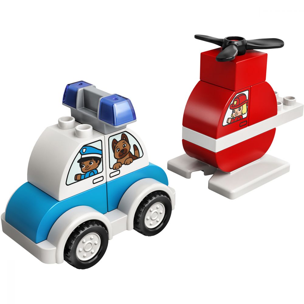 LEGO® DUPLO® - Elicopter de pompieri si masina de politie (10957)