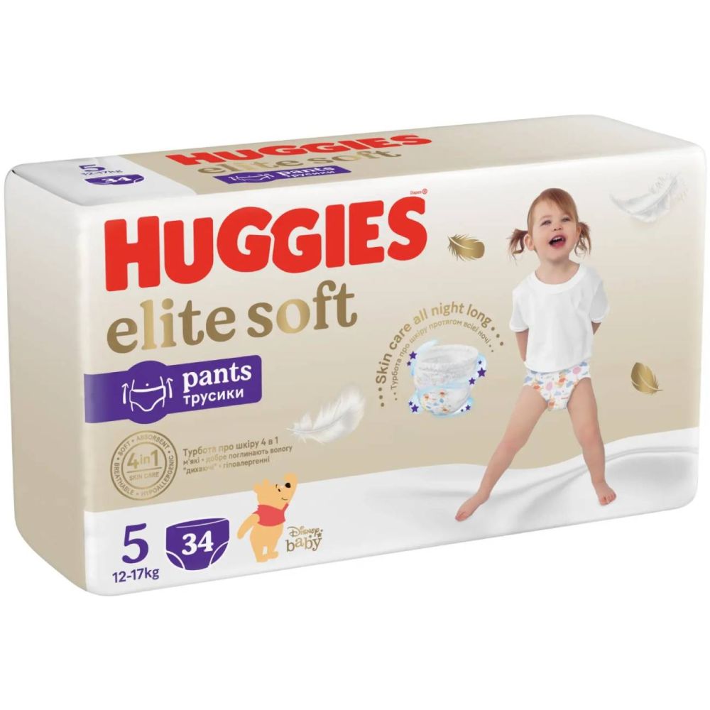 Scutece Chilotel Huggies, Elite Soft Pants Mega, Marimea 5, 12-17 kg, 34 buc