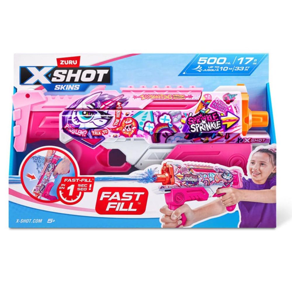 Pistol cu apa cu incarcare rapida, X-Shot Hyperload, Unicorn Splash
