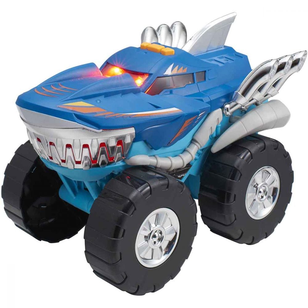 Masinuta cu lumini si sunete Teamsterz, Monster Moverz Robo Shark, Albastru