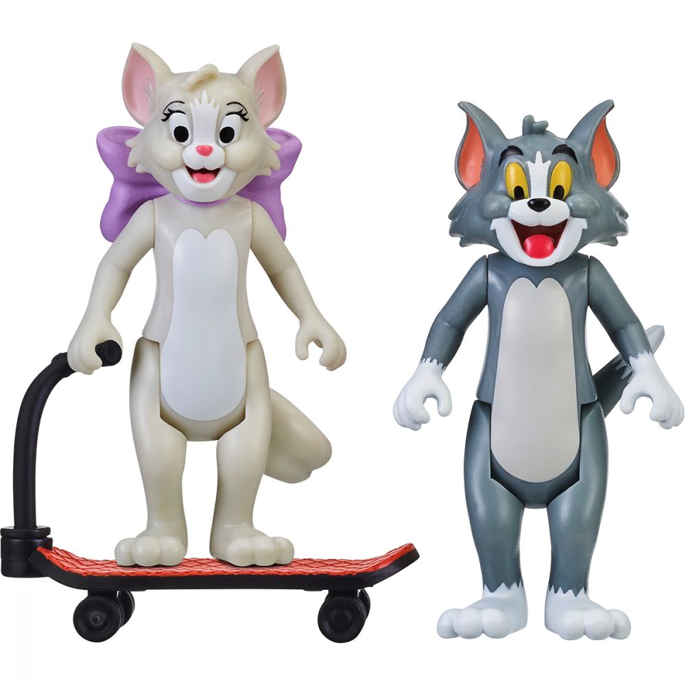 Set 2 figurine Tom and Jerry, Skateboarding, Tom and Toots , S1, 8 cm