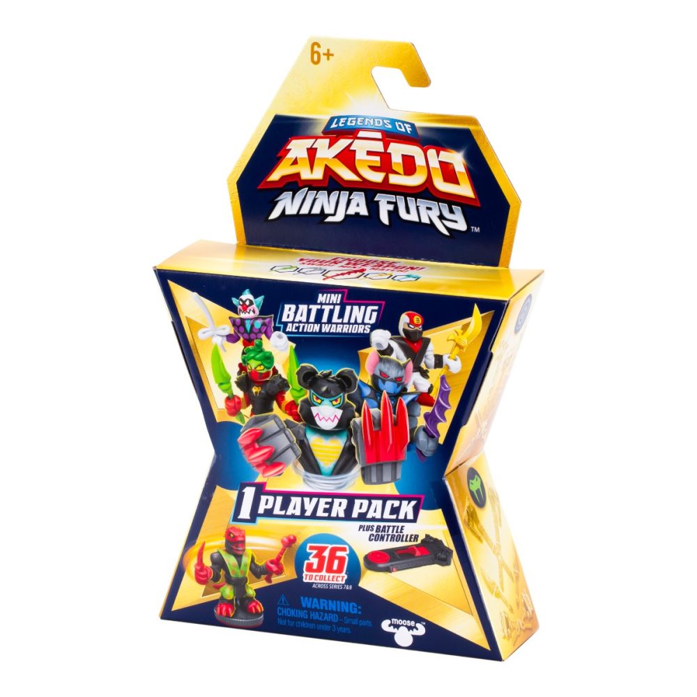 Figurina cu accesorii, Akedo, Ninja Fury, Mini Battling Action