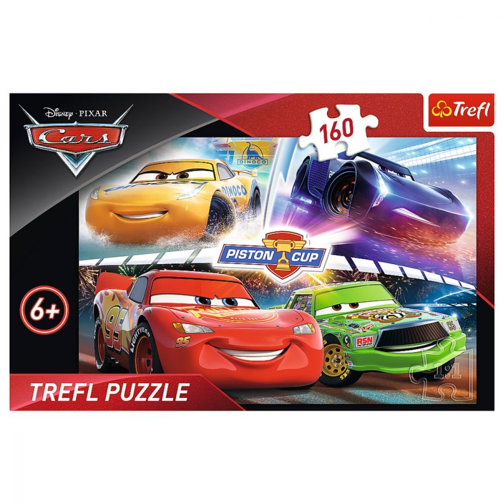 Puzzle 160 piese, Trefl, Castigand cursa, Disney Cars 3 