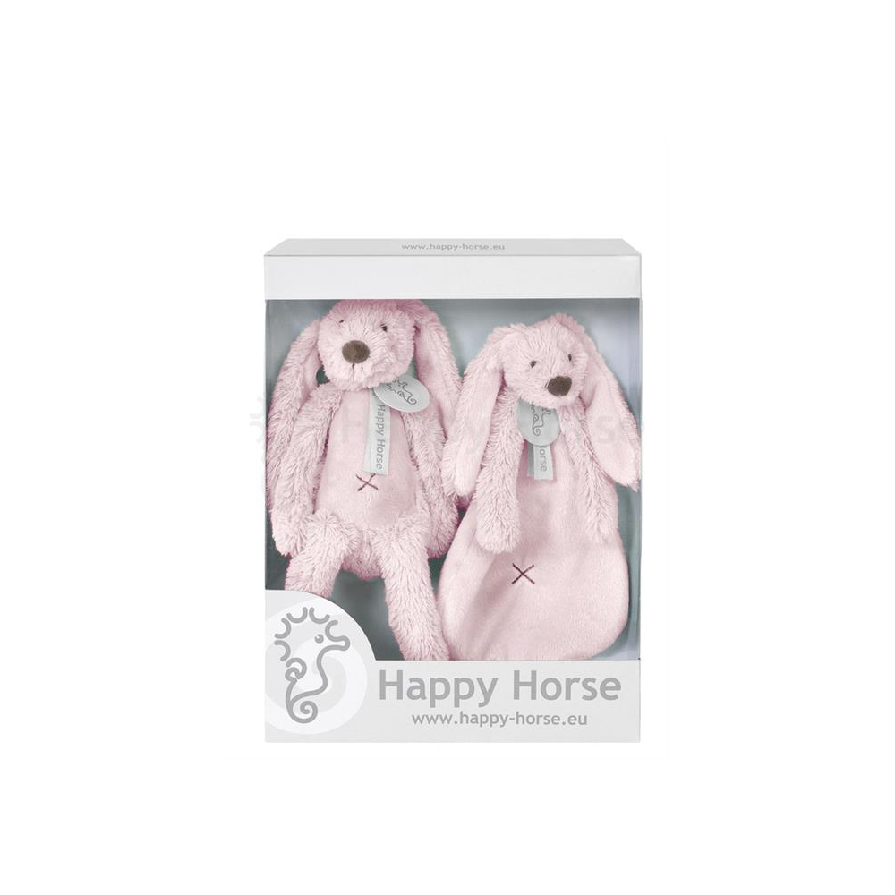 Set jucarii de plus Happy Horse, Iepurasul Richie Pink, 33 cm