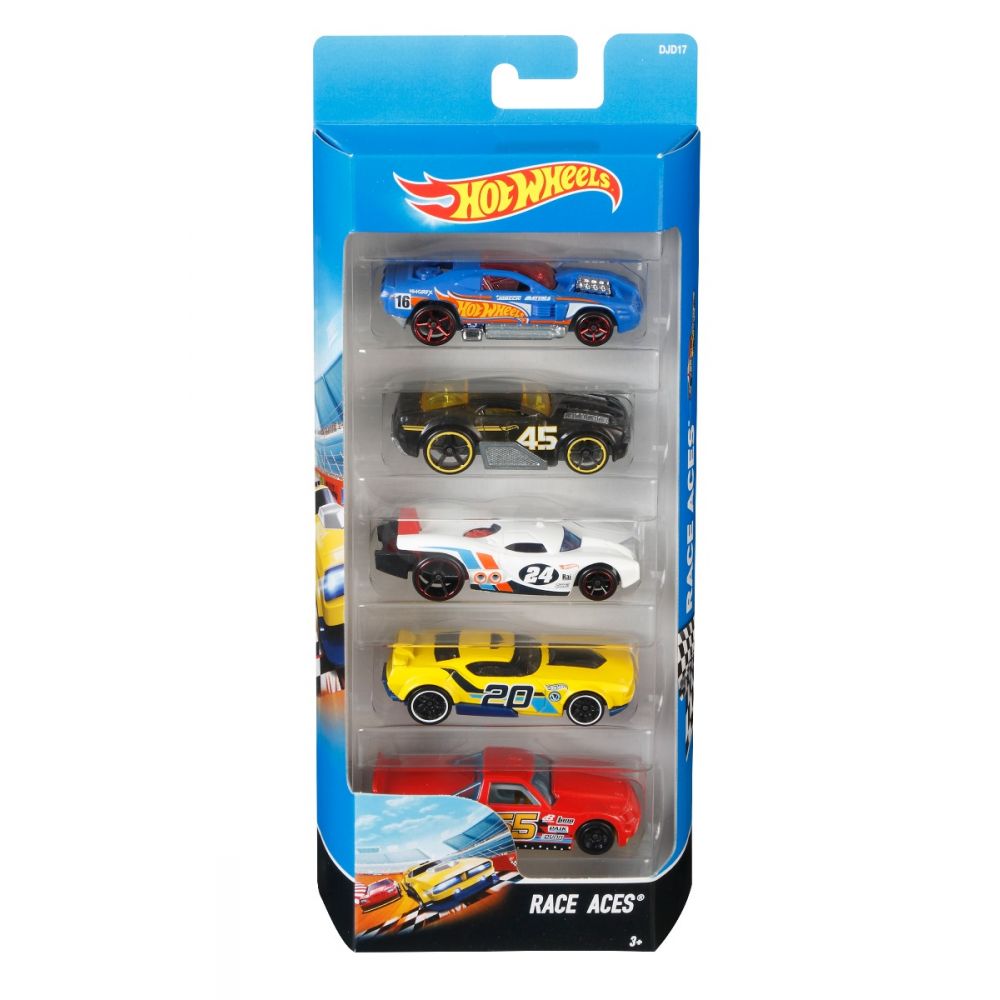 Set masinute Hot Wheels, Race Aces, DJD17 (5 modele)