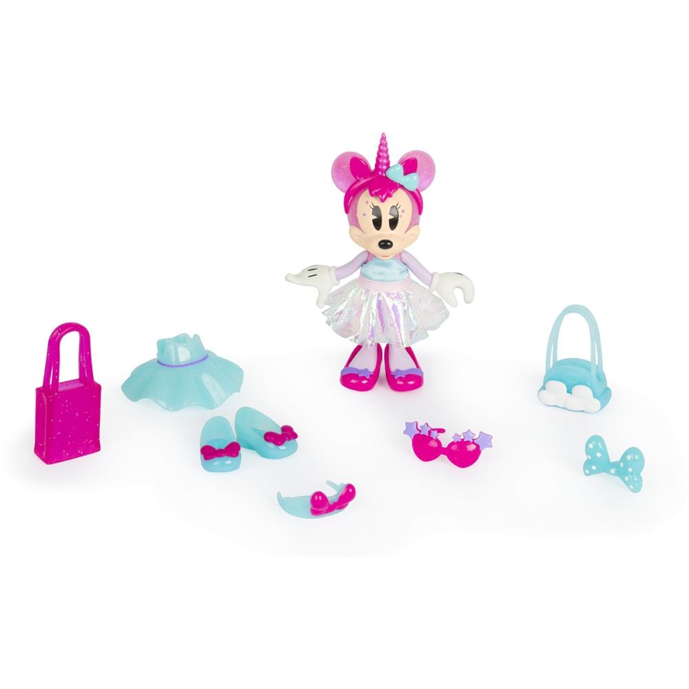 Figurina cu accesorii Disney Minnie Mouse, Rainbow Glow, W4