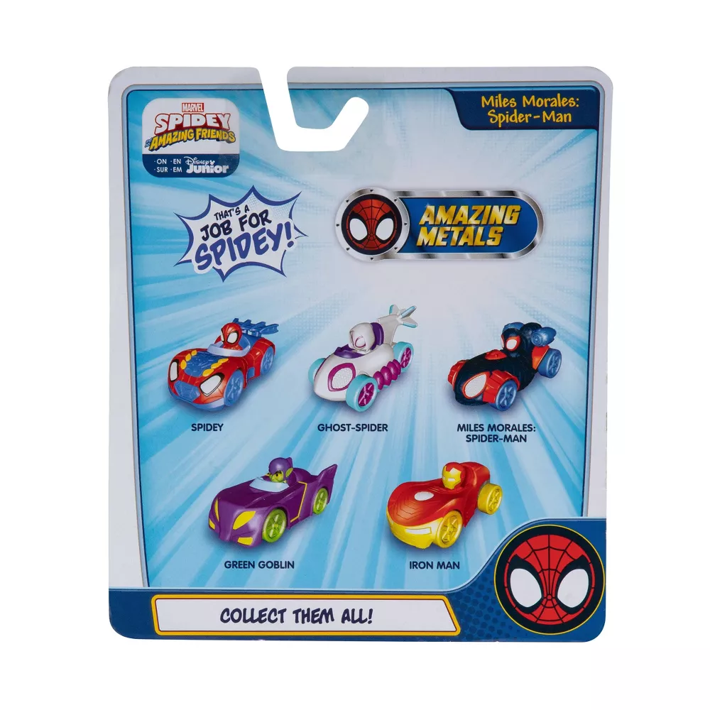 Masinuta din metal si figurina, Spidey and His Amazing Friends, Miles Morales