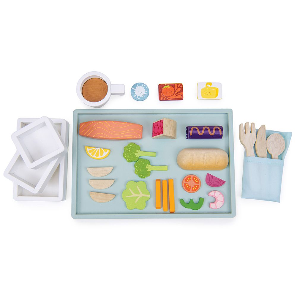 Tava cu meniu de avion, din lemn premium, Tender Leaf Toys