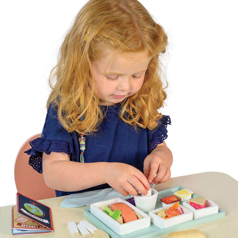 Tava cu meniu de avion, din lemn premium, Tender Leaf Toys