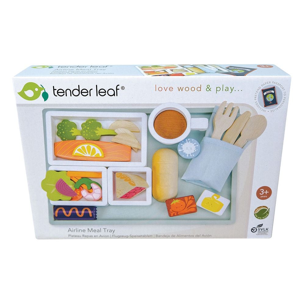 Tava cu meniu de avion, din lemn premium, Tender Leaf Toys