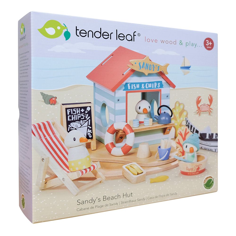 Coliba de pe plaja a lui Sandy, din lemn premium, Tender Leaf Toys