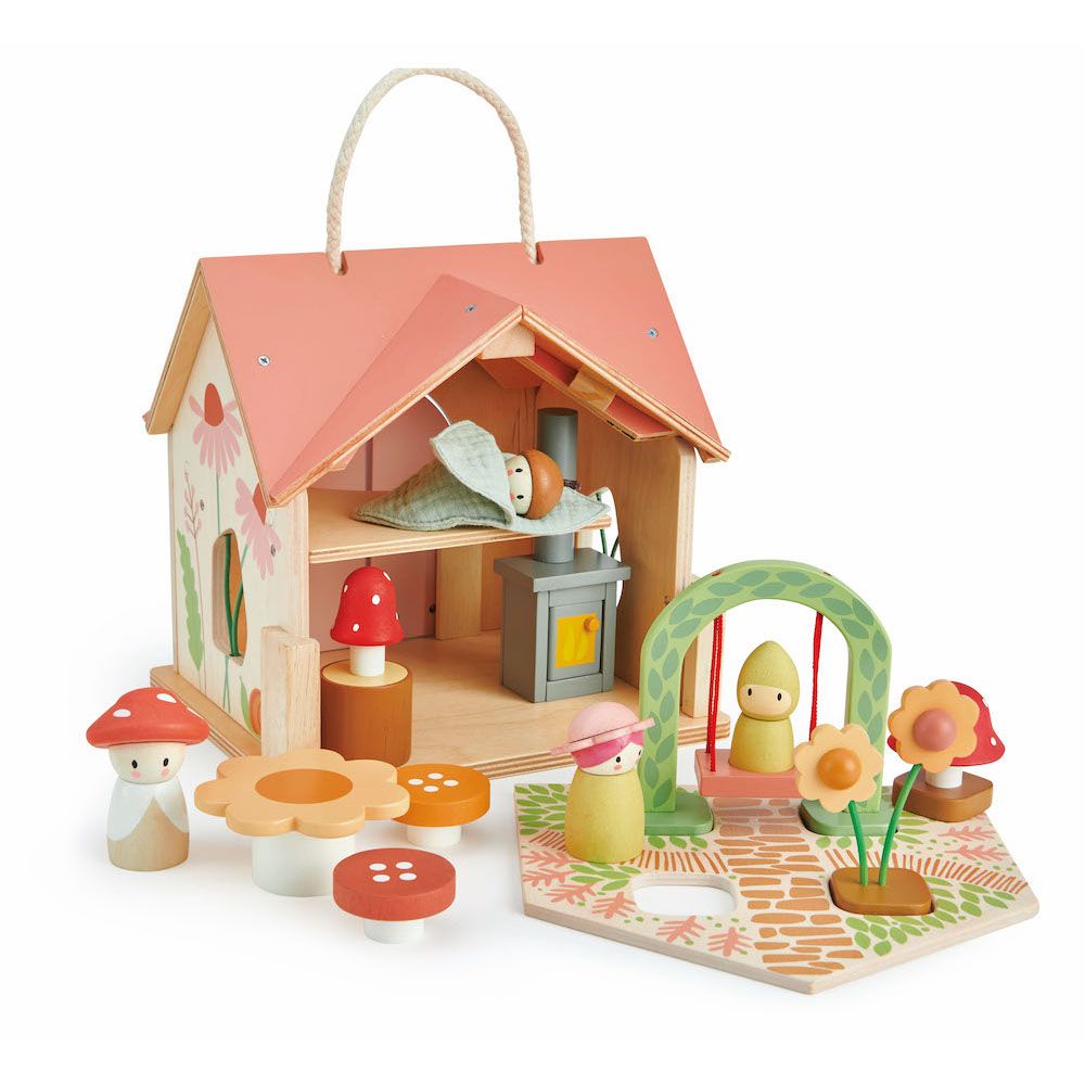 Cabana din lemn, Tender Leaf Toys, 24 piese