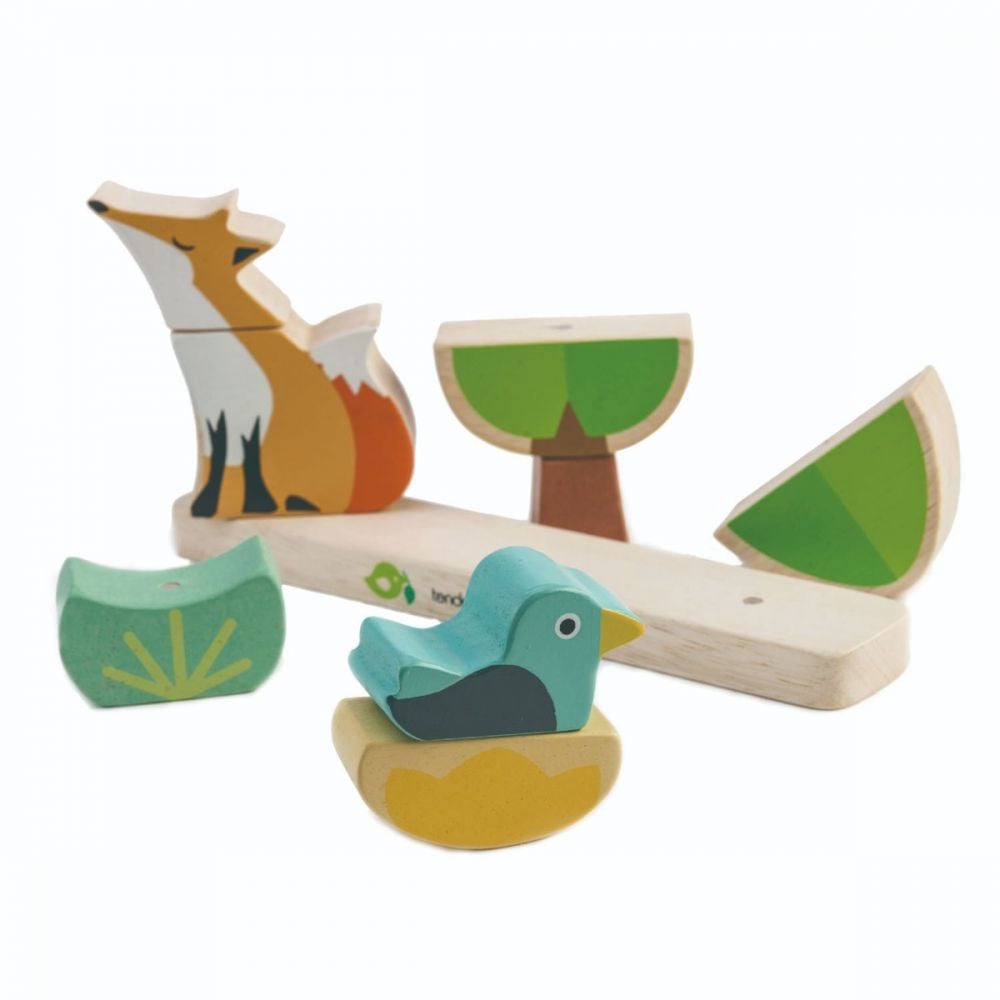 Puzzle magnetic din lemn, Tender Leaf Toys, Vulpea in padure, 8 piese