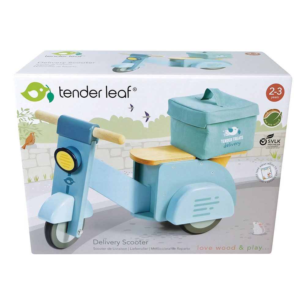Scuter pentru livrare, din lemn premium, Tender Leaf Toys
