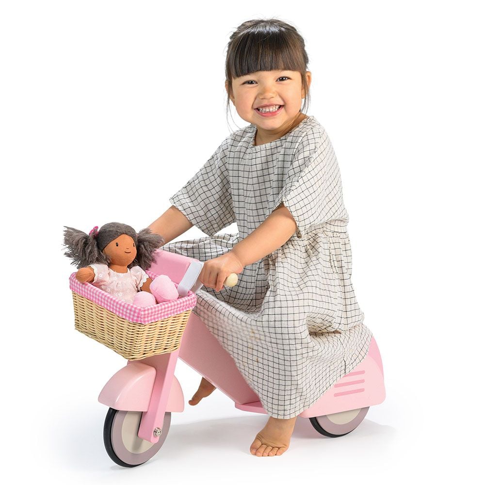 Scuter cu cos, din lemn premium, Tender Leaf Toys