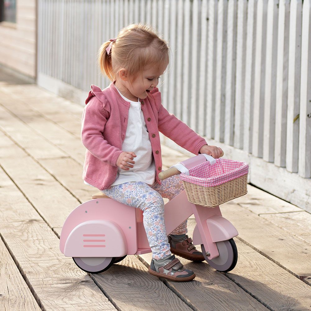 Scuter cu cos, din lemn premium, Tender Leaf Toys