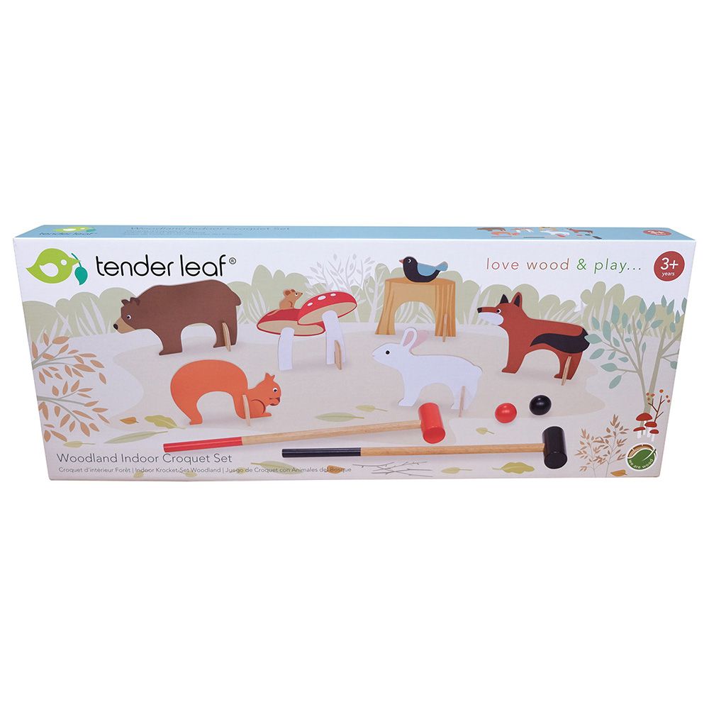 Set de croquet, din lemn premium, Tender Leaf Toys, Woodland