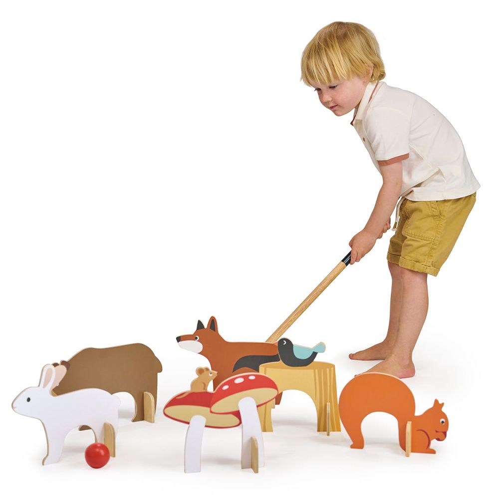 Set de croquet, din lemn premium, Tender Leaf Toys, Woodland