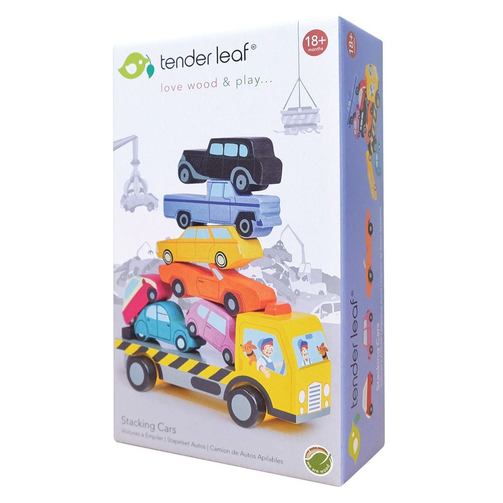 Masinute suprapuse, din lemn premium, Tender Leaf Toys