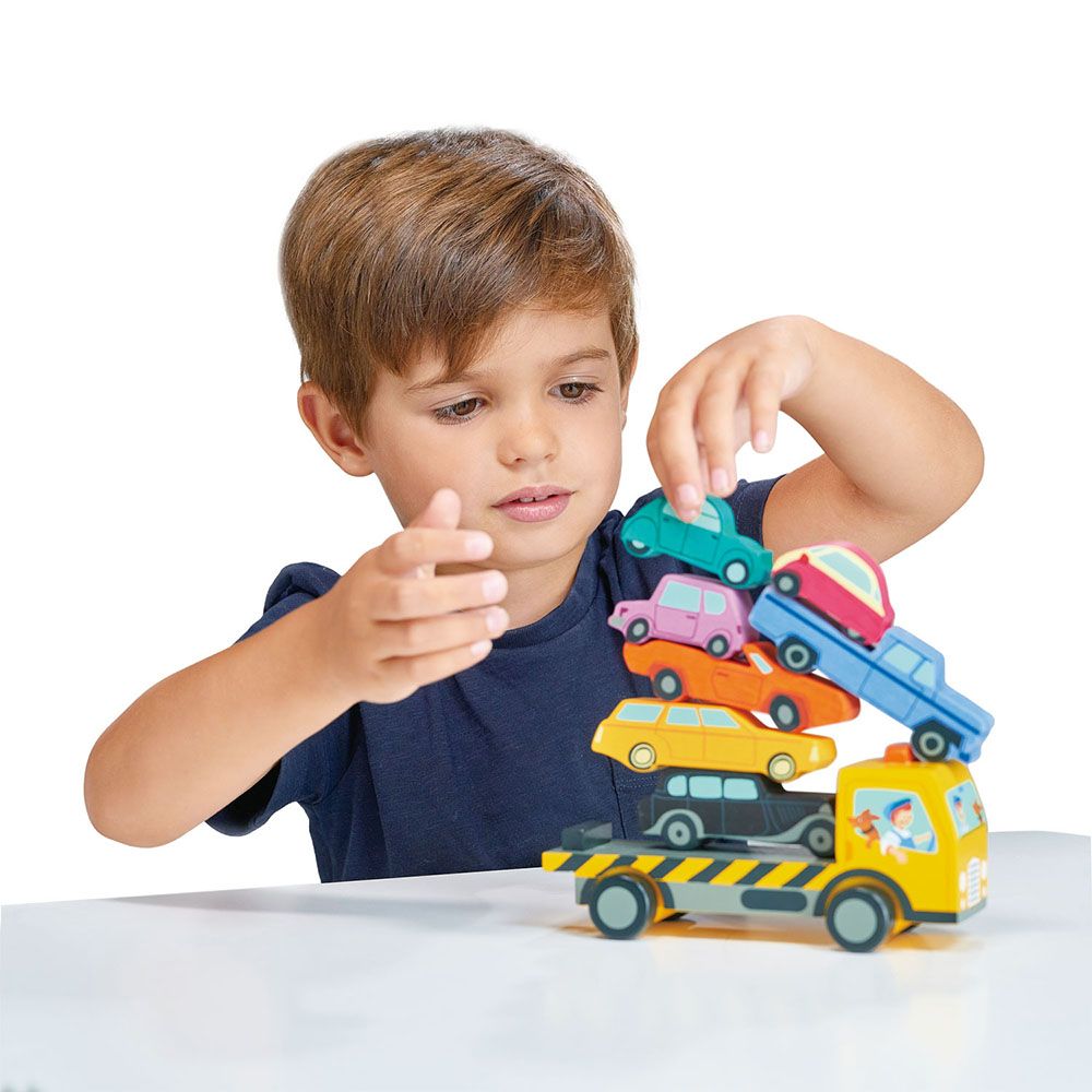 Masinute suprapuse, din lemn premium, Tender Leaf Toys