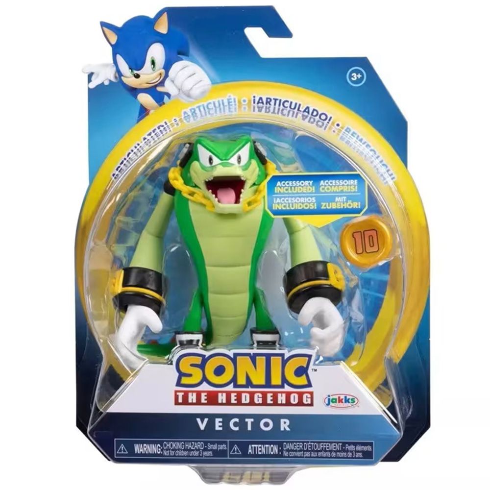 Figurina articulata cu accesoriu, Sonic the Hedgehog, Vector, 10 cm