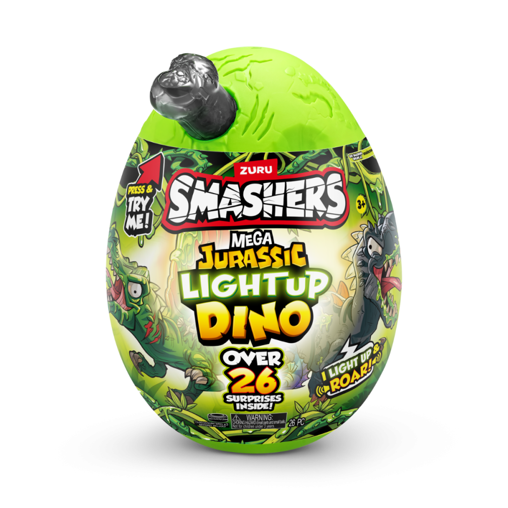 Figurina dinozaur in ou, Smashers, Mega Dino Jurassic Light-Up