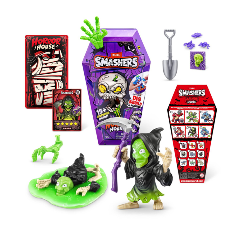 Set figurine si accesorii, Smashers, Horror House Medium, Verde, S1