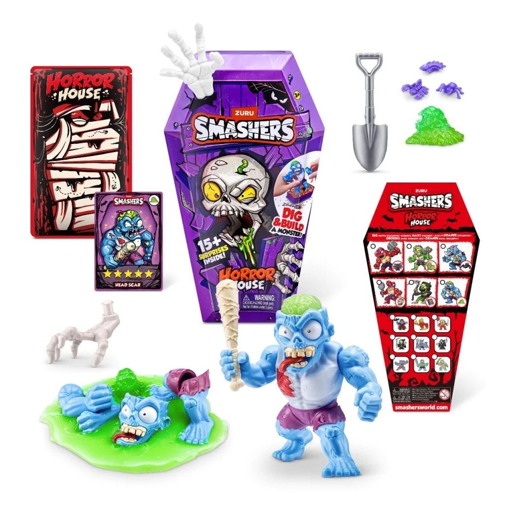 Set figurine si accesorii, Smashers, Horror House Medium, Alb, S1