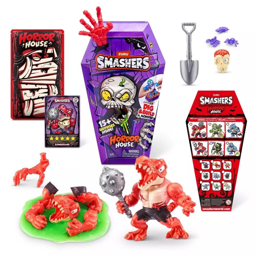 Set figurine si accesorii, Smashers, Horror House Medium, Rosu, S1