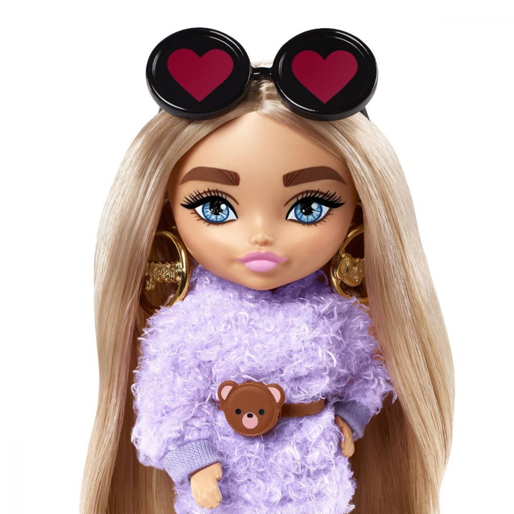 Papusa Barbie cu par lung si accesorii, Extra Minis, HGP66