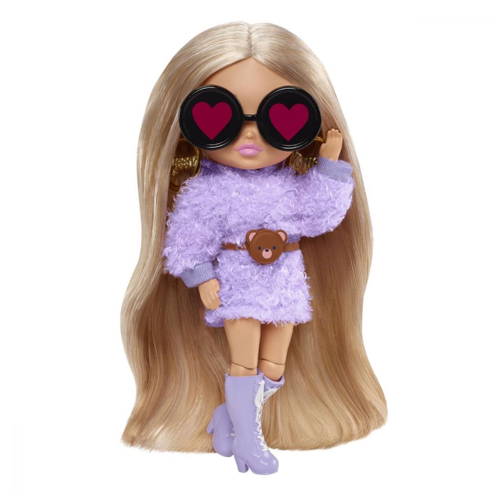 Papusa Barbie cu par lung si accesorii, Extra Minis, HGP66