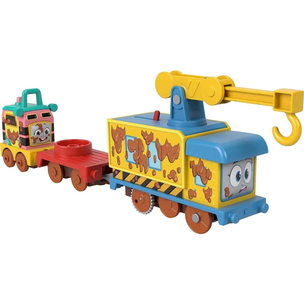 Locomotiva motorizata cu 2 vagoane, Thomas and Friends, Muddy Fix'Em Up Friends, HHN43