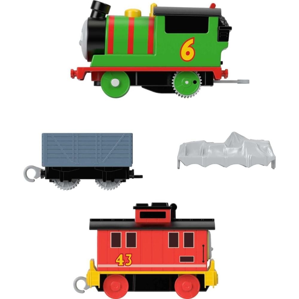 Locomotiva motorizata cu 2 vagoane, Thomas and Friends, Percy Brake Car Bruno, HHN44