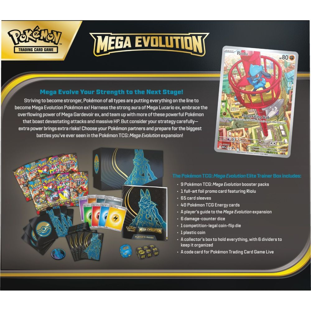 Set carti de joc in cutie Pokemon TCG, Mega Evolution 01 Elite