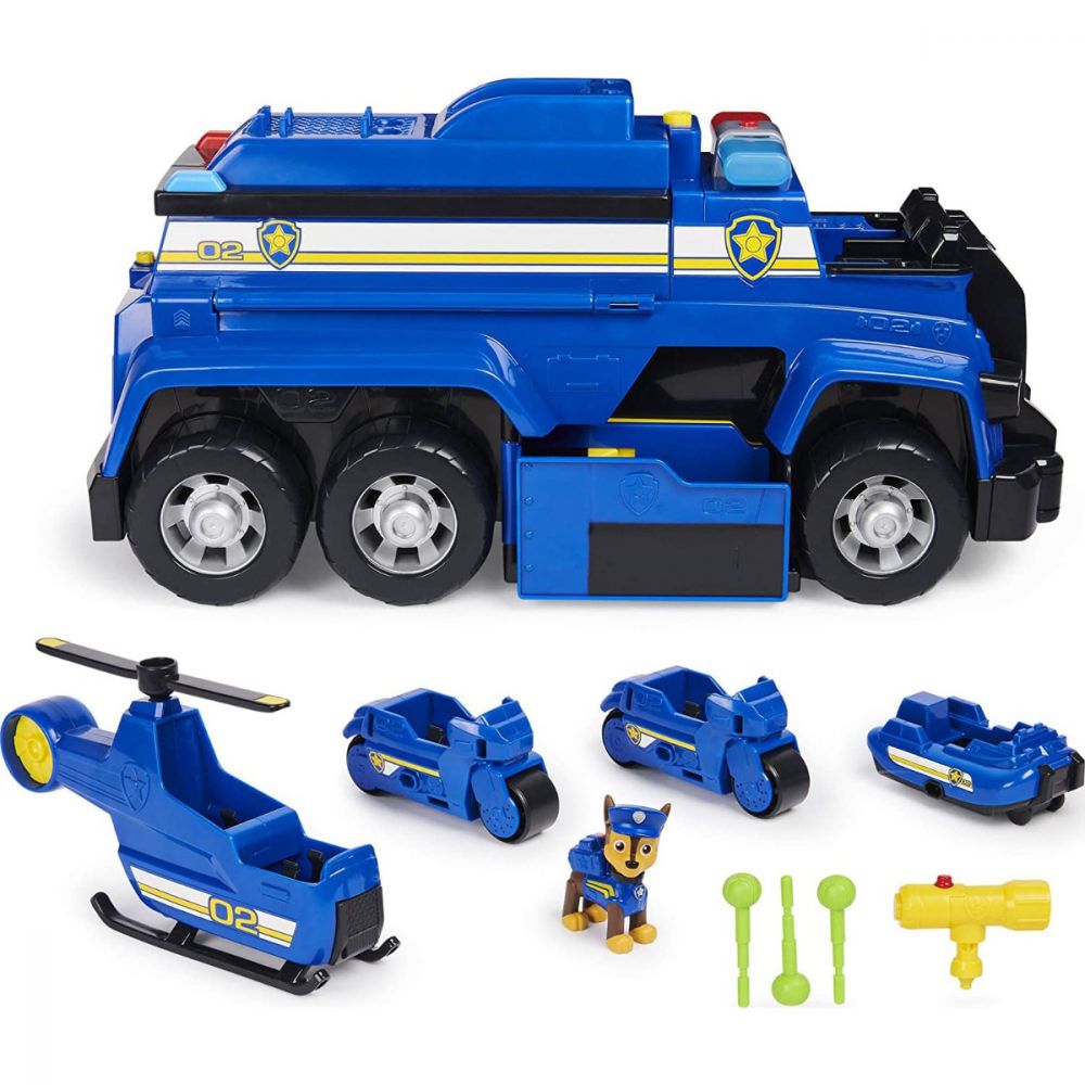 Set de joaca cu figurina si vehicule Paw Patrol Chase Ultimate Police Cruiser