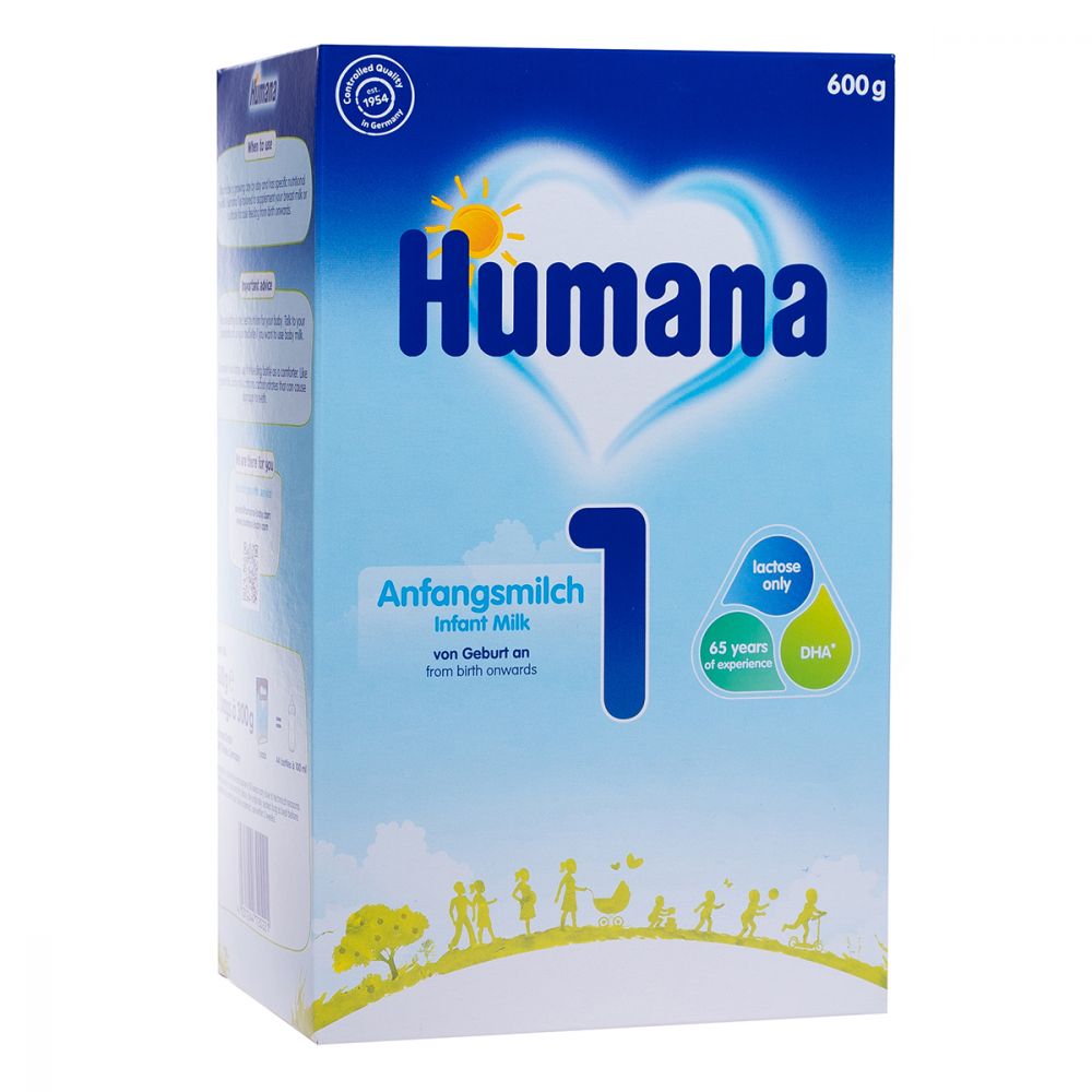 Lapte praf Humana 1, 600 g, 0 luni+