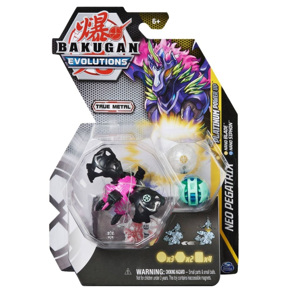 Figurina metalica Bakugan Evolutions, Platinum Power Up S4, Neo Pegatrix, 20138083