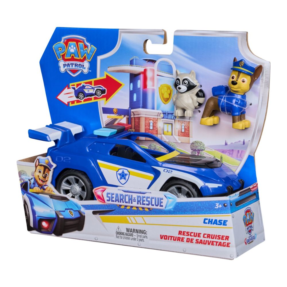 Set de joaca vehicul si figurine, Paw Patrol, Search and Rescue Cruiser, Chase, 20155158
