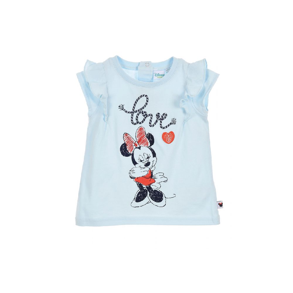 Tricou cu imprimeu frontal Disney Minnie Mouse, Love, Albastru