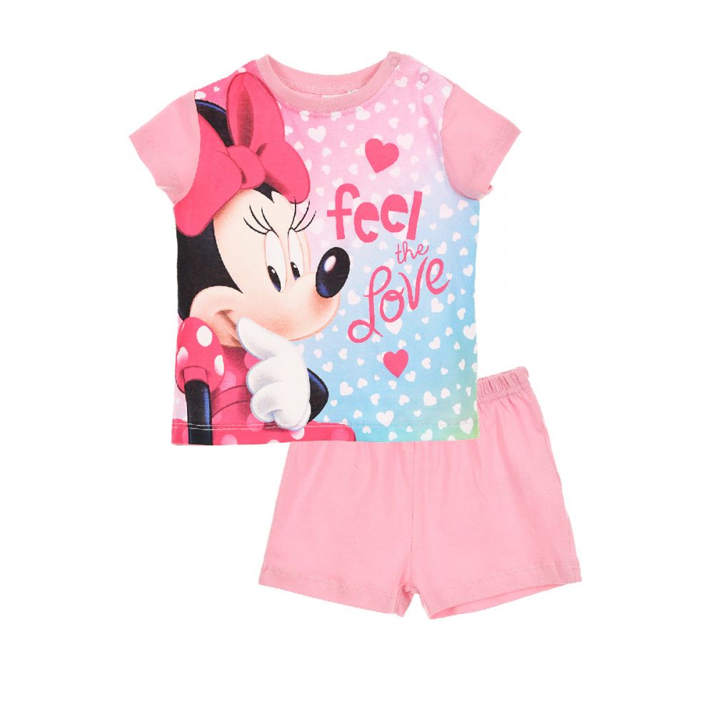 Pijama cu imprimeu Disney Minnie, Feel the love, Roz