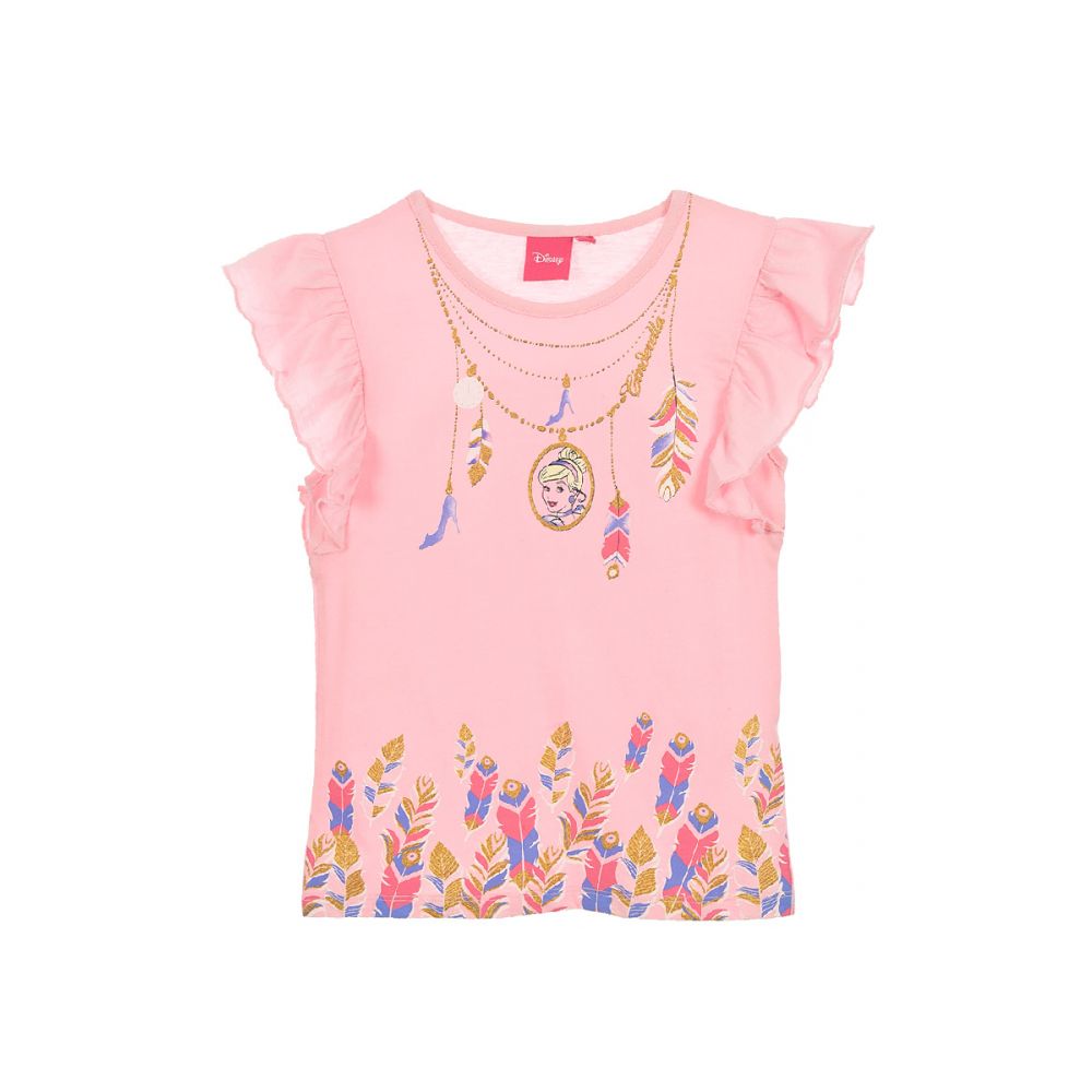 Tricou cu imprimeu frontal Disney Princess, Flower, Roz deschis