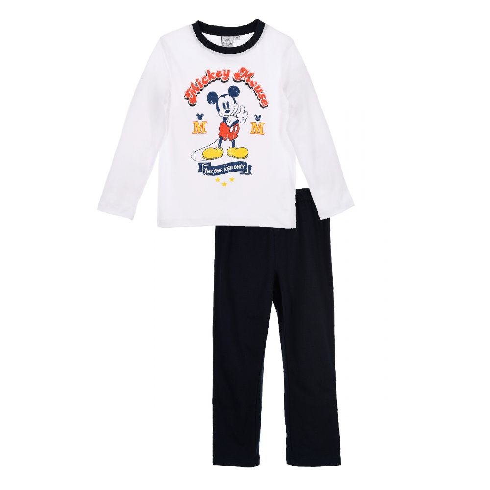 Pijama cu imprimeu Disney Mickey Mouse, Alb