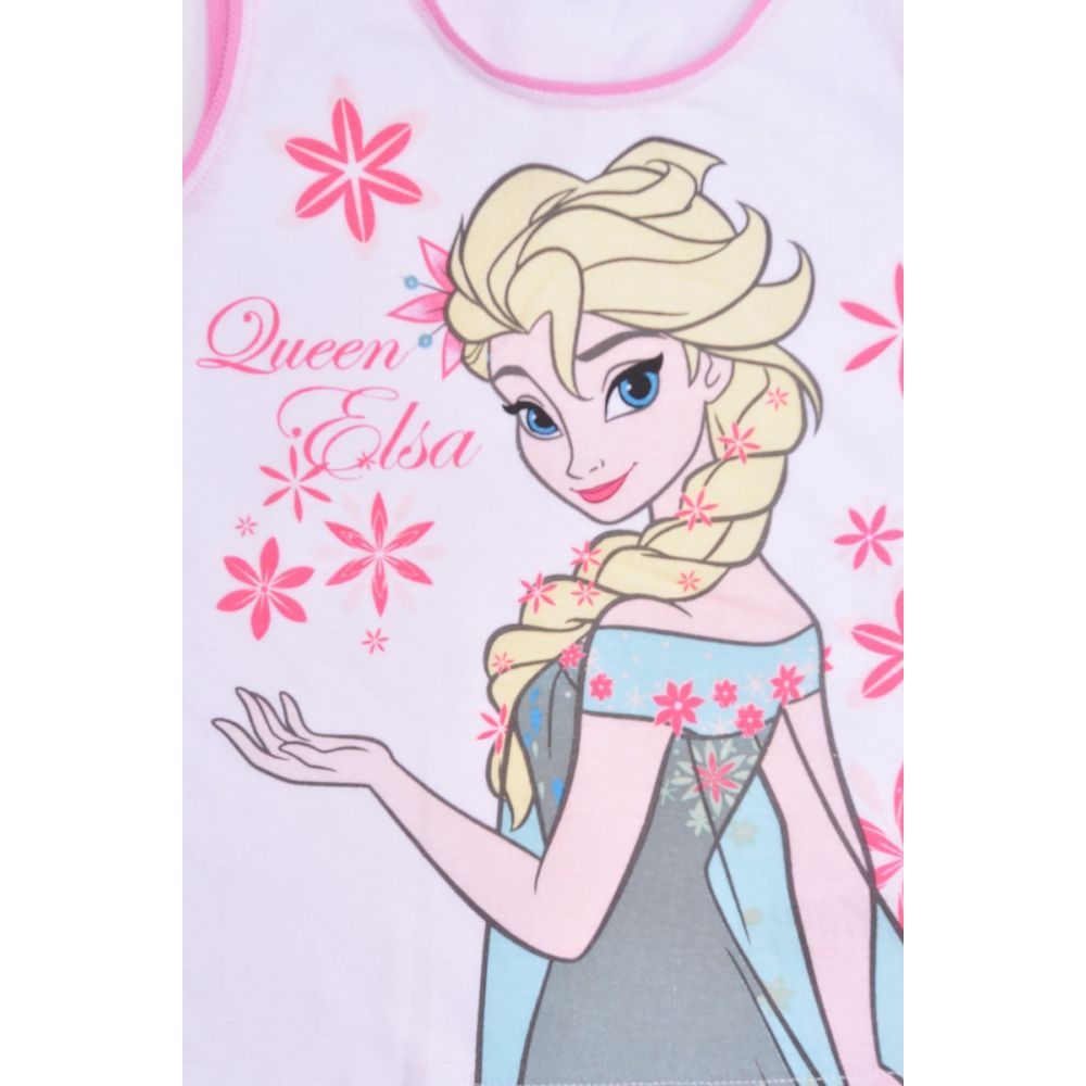 Set lenjerie de fete cu imprimeu Frozen, Queen Elsa, Alb/Roz