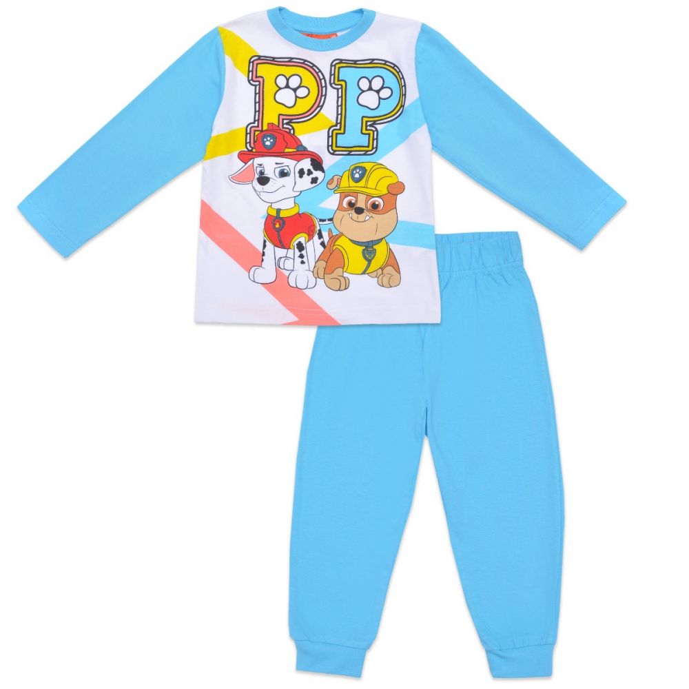 Pijama de baieti cu imprimeu Paw Patrol, Turcoaz