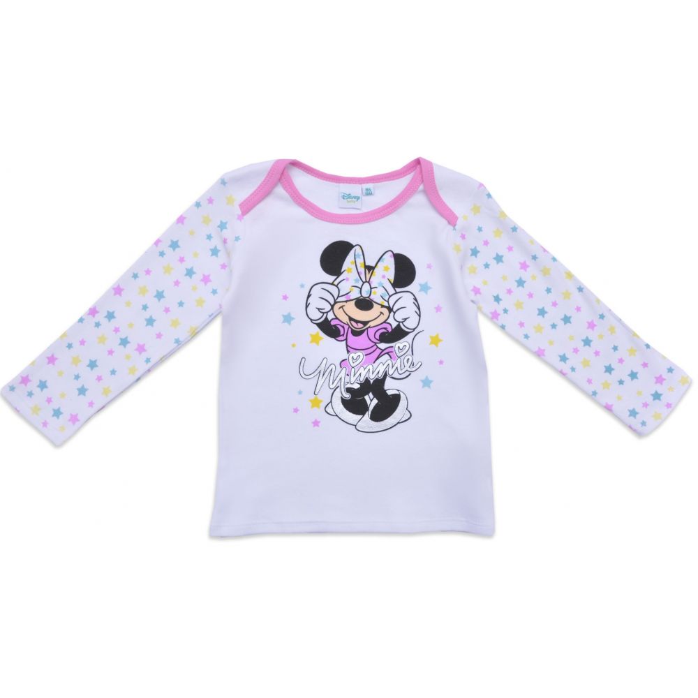 Bluza cu maneca lunga si imprimeu Minnie Mouse, Alb 20191107