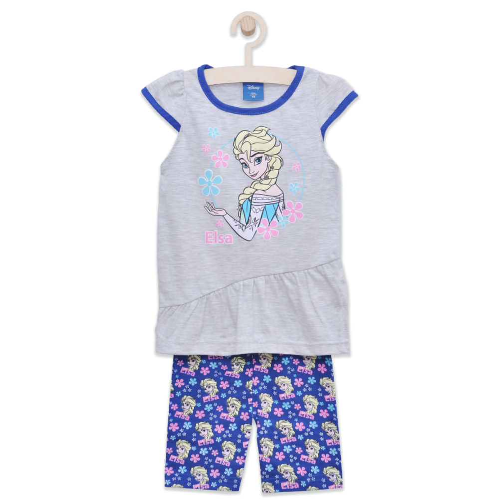 Set tricou cu maneca scurta si colanti Disney Frozen, Albastru