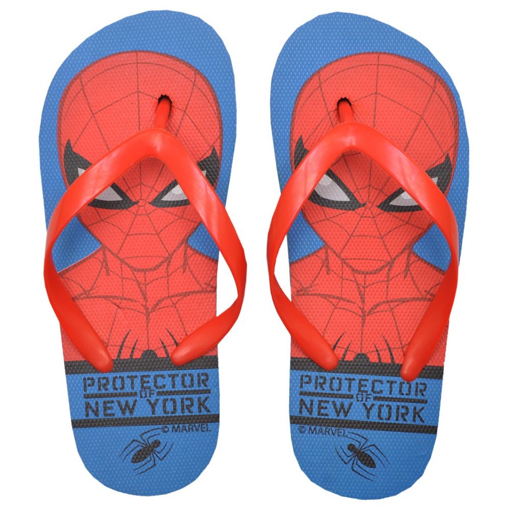 Papuci de plaja cu imprimeu Spiderman, Albastru