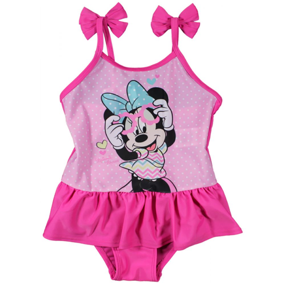 Costum de baie cu volane Disney Minnie Mouse, Roz