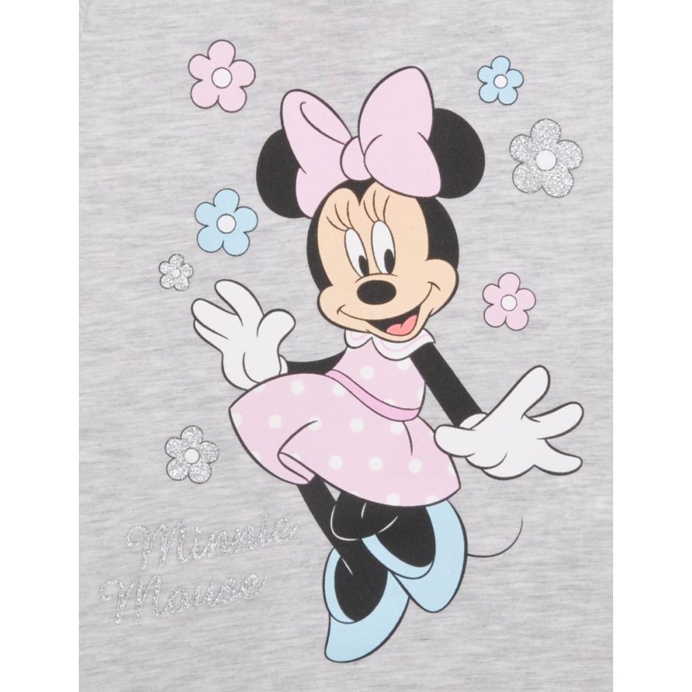 Pijama cu maneca scurta si imprimeu Disney Minnie Mouse, Roz